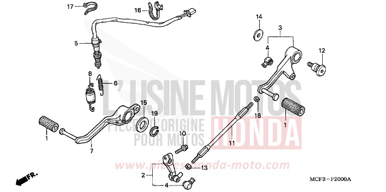 PEDALE de VTR1000 SP-2 GRAPHITE BLACK (NHB01) 2006